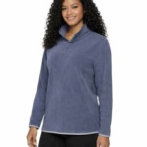 NWT 32 Degrees Fleece 1/4 Snap Pullover Indigo Large